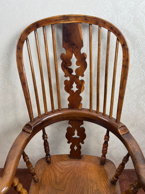 YEW WOOD YORKSHIRE BROADARM WINDSOR HIGH BACK CHAIR - ADDITIONAL PHOTO 4