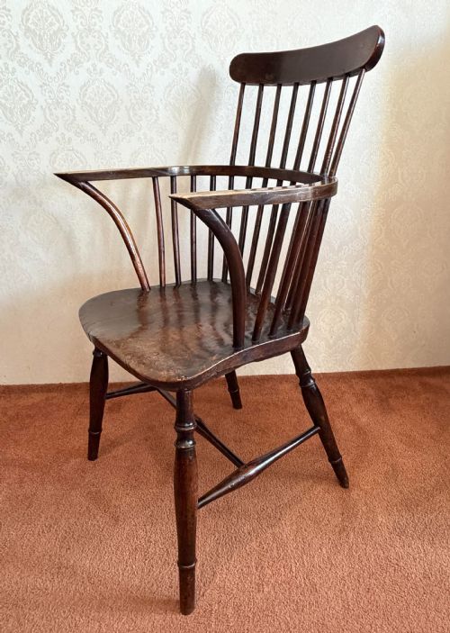 18TH CENTURY COMB BACK CHAIR IN ASH - ADDITIONAL PHOTO 2