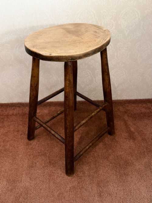 COUNTRY MADE VINTAGE ASH STOOL - ADDITIONAL PHOTO 1