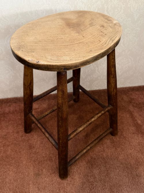 COUNTRY MADE VINTAGE ASH STOOL - ADDITIONAL PHOTO 2