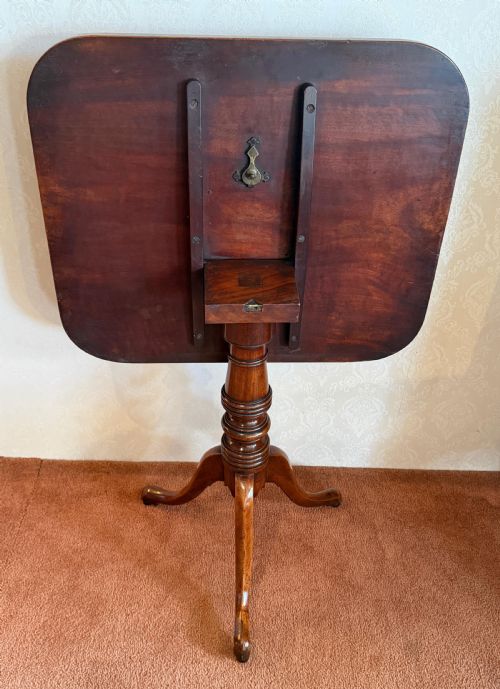 GOOD GEORGIAN MAHOGANY TRIPOD TABLE WITH TIPUP ACTION - ADDITIONAL PHOTO 2