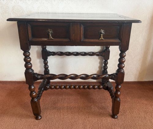 17TH CENTURY BOBBIN TURNED AND BARLEY TWIST SIDE TABLE - ADDITIONAL PHOTO 1
