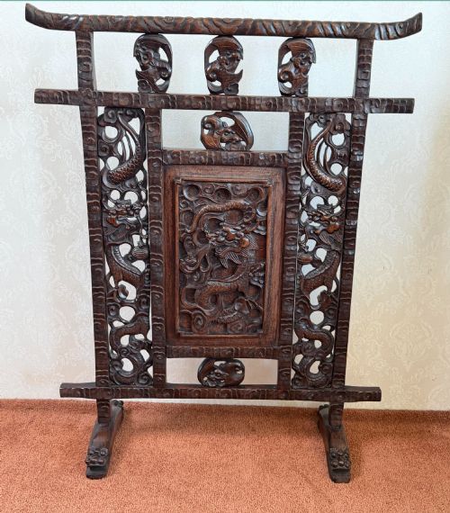 19TH CENTURY CHINESE HARDWOOD SCREEN