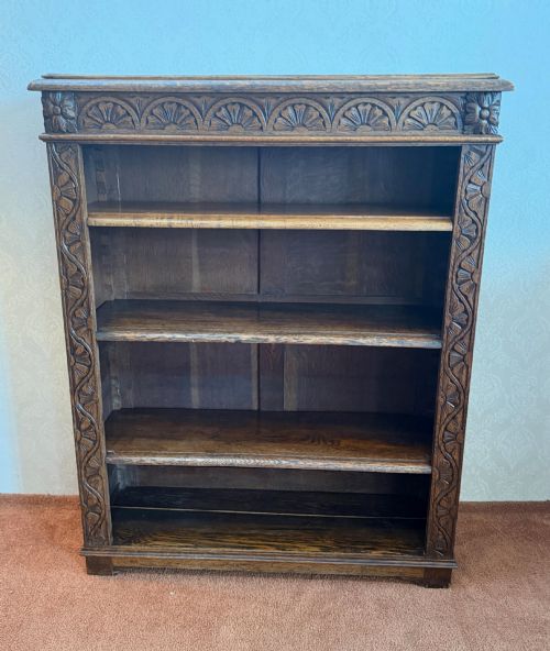 LATE 19TH CENTURY OAK CARVED BOOKCASE IN ORIGINAL CONDITION - ADDITIONAL PHOTO 3