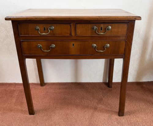English Walnut Three Drawer Lowboy/side Table/dressing Table.