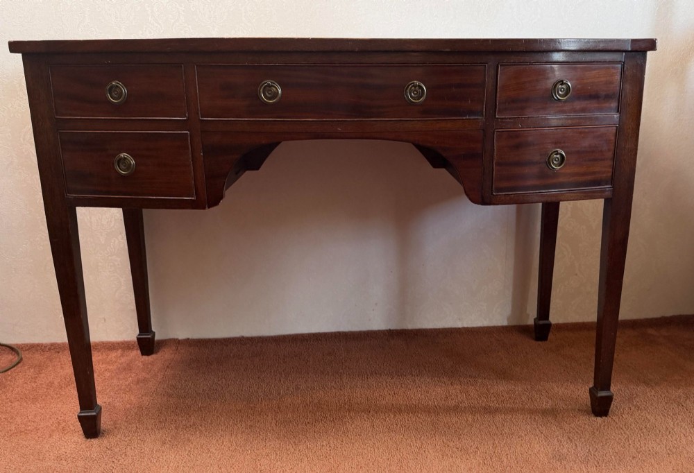 19th century mahogany dressing table with five drawers.