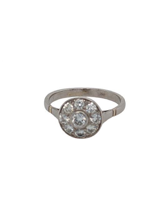 Vintage Platinum Diamond Cluster Ring