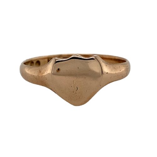 9ct Rose Gold Shield Signet Ring 