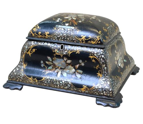 19th Century Papier Mache Tea Caddy