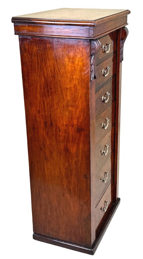 WALNUT 19TH CENTURY WELLINGTON CHEST - ADDITIONAL PHOTO 2