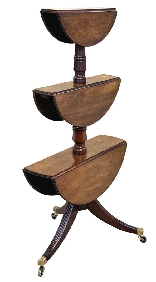 GEORGIAN MAHOGANY FOLDING DUMBWAITER - ADDITIONAL PHOTO 1