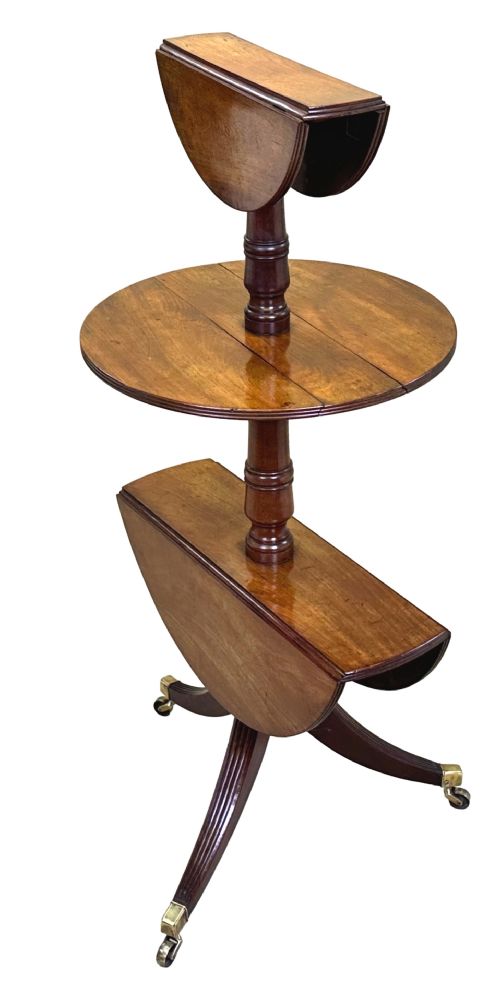 GEORGIAN MAHOGANY FOLDING DUMBWAITER - ADDITIONAL PHOTO 5