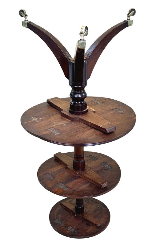 GEORGIAN MAHOGANY FOLDING DUMBWAITER - ADDITIONAL PHOTO 9