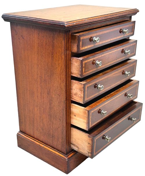 19TH CENTURY WALNUT MINIATURE CHEST - ADDITIONAL PHOTO 1