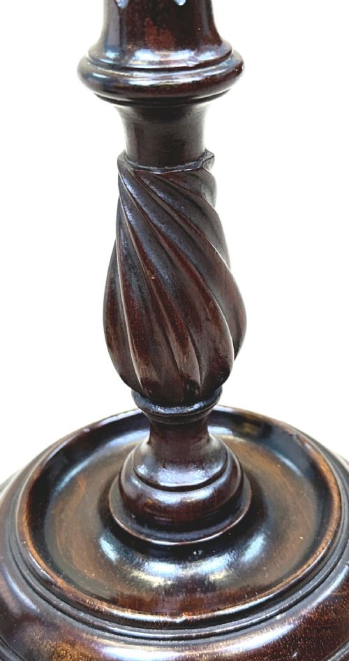 LATE 19TH CENTURY MAHOGANY BRASS CANDLESTICKS - ADDITIONAL PHOTO 3