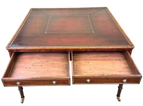 REGENCY MAHOGANY BRASS PARTNERS WRITING TABLE - ADDITIONAL PHOTO 8
