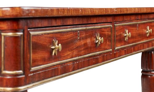REGENCY MAHOGANY BRASS PARTNERS WRITING TABLE - ADDITIONAL PHOTO 10