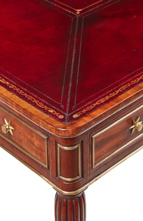 REGENCY MAHOGANY BRASS PARTNERS WRITING TABLE - ADDITIONAL PHOTO 11