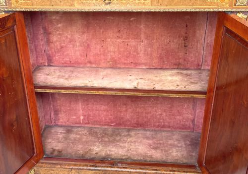VICTORIAN BURR WALNUT CREDENZA CABINET - ADDITIONAL PHOTO 7