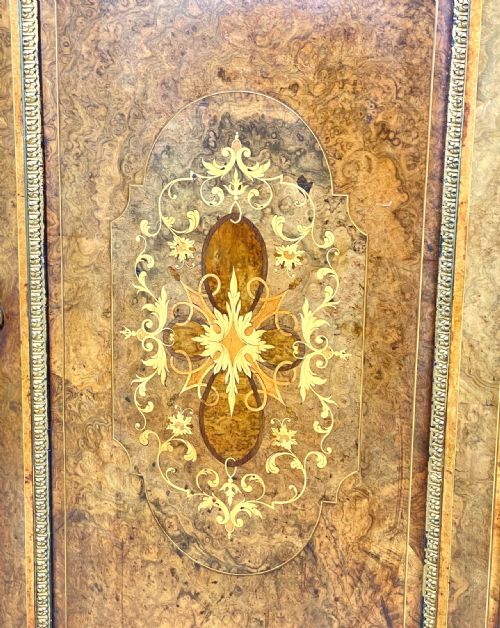 VICTORIAN BURR WALNUT CREDENZA CABINET - ADDITIONAL PHOTO 8