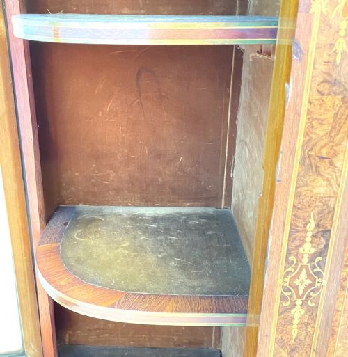 VICTORIAN BURR WALNUT CREDENZA CABINET - ADDITIONAL PHOTO 9