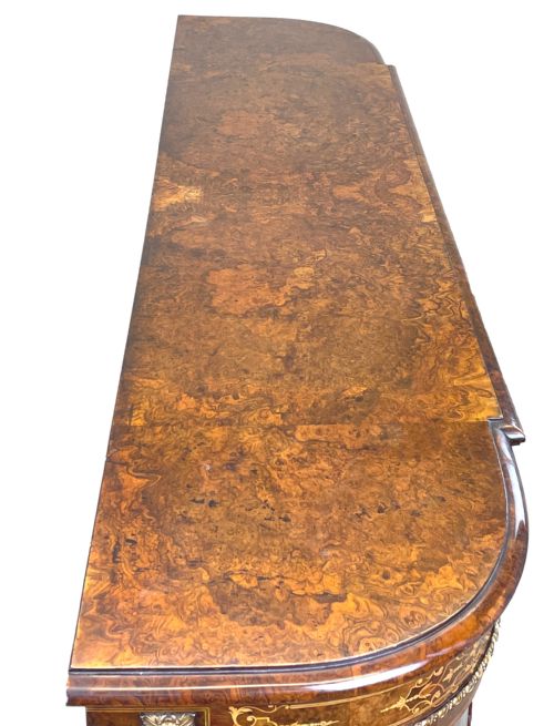 VICTORIAN BURR WALNUT CREDENZA CABINET - ADDITIONAL PHOTO 11