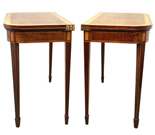 GEORGIAN MAHOGANY PAIR OF CARD TABLES - ADDITIONAL PHOTO 2