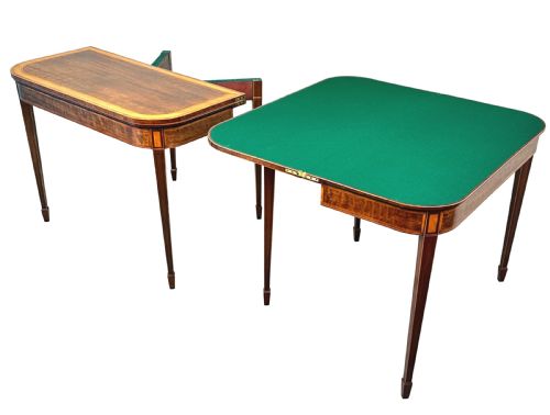 GEORGIAN MAHOGANY PAIR OF CARD TABLES - ADDITIONAL PHOTO 3