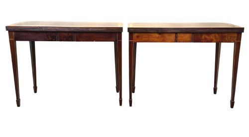 GEORGIAN MAHOGANY PAIR OF CARD TABLES - ADDITIONAL PHOTO 11