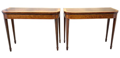 GEORGIAN MAHOGANY PAIR OF CARD TABLES - ADDITIONAL PHOTO 15
