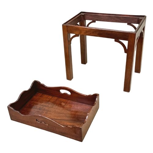 SMALL GEORGIAN MAHOGANY BUTLERS TRAY ON STAND - ADDITIONAL PHOTO 2