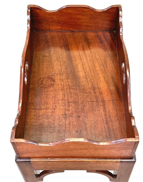 SMALL GEORGIAN MAHOGANY BUTLERS TRAY ON STAND - ADDITIONAL PHOTO 3