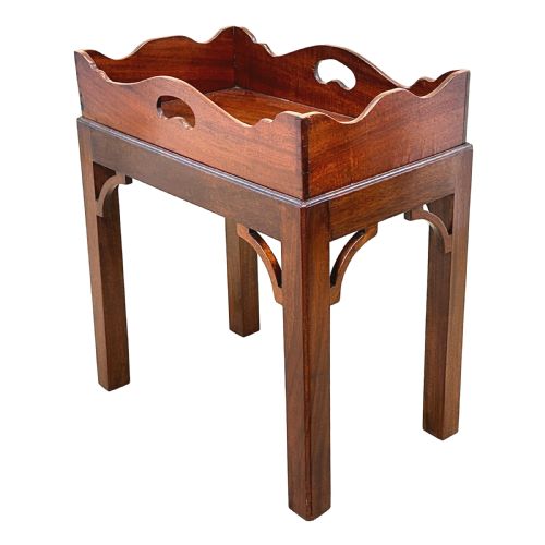 SMALL GEORGIAN MAHOGANY BUTLERS TRAY ON STAND - ADDITIONAL PHOTO 4