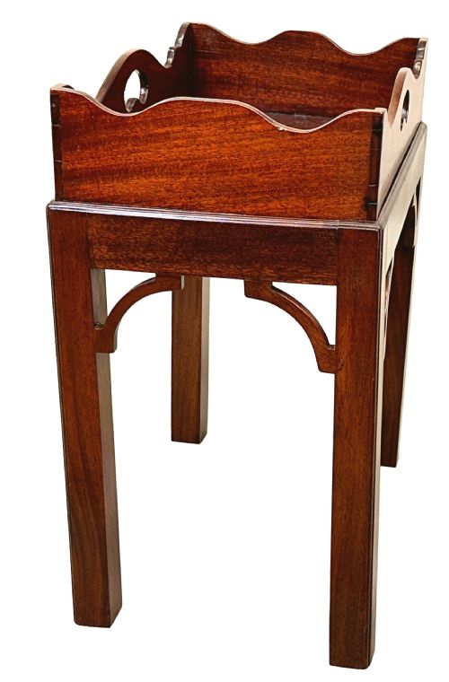 SMALL GEORGIAN MAHOGANY BUTLERS TRAY ON STAND - ADDITIONAL PHOTO 5