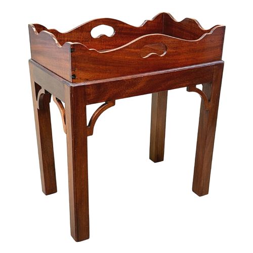 SMALL GEORGIAN MAHOGANY BUTLERS TRAY ON STAND - ADDITIONAL PHOTO 7
