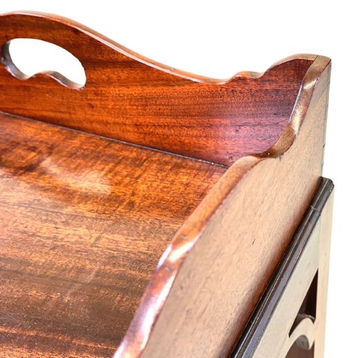 SMALL GEORGIAN MAHOGANY BUTLERS TRAY ON STAND - ADDITIONAL PHOTO 8