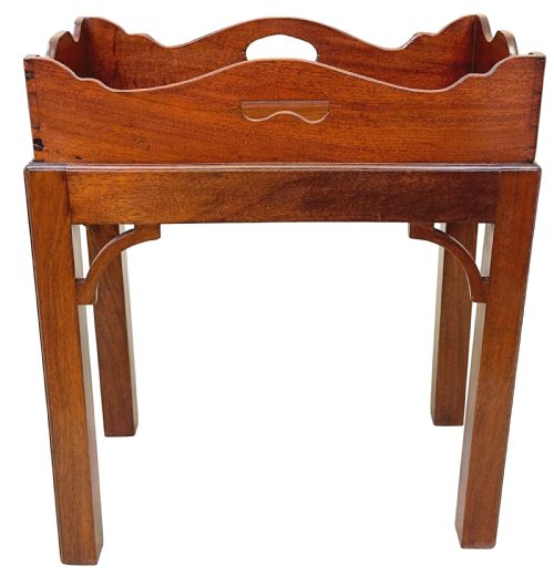 SMALL GEORGIAN MAHOGANY BUTLERS TRAY ON STAND - ADDITIONAL PHOTO 10