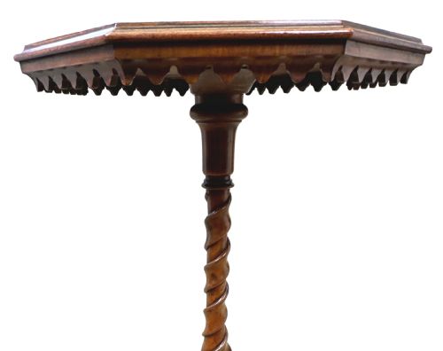 VICTORIAN OCTAGONAL WALNUT OCCASIONAL TABLE - ADDITIONAL PHOTO 2
