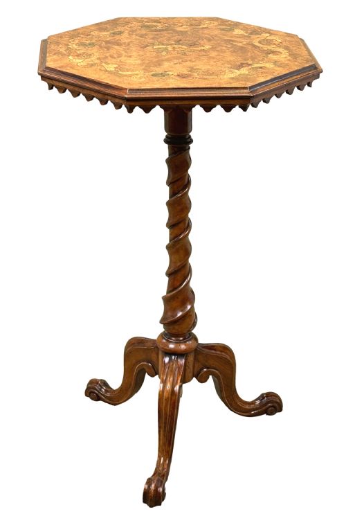 VICTORIAN OCTAGONAL WALNUT OCCASIONAL TABLE - ADDITIONAL PHOTO 4
