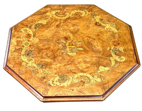 VICTORIAN OCTAGONAL WALNUT OCCASIONAL TABLE - ADDITIONAL PHOTO 5