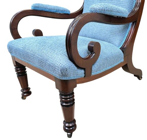 WILLIAM IV MAHOGANY LIBRARY ARMCHAIR - ADDITIONAL PHOTO 1