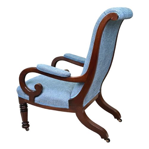 WILLIAM IV MAHOGANY LIBRARY ARMCHAIR - ADDITIONAL PHOTO 5