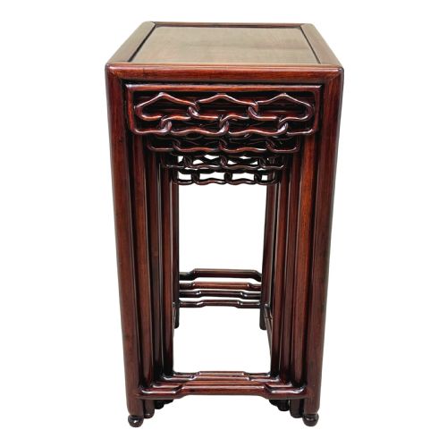 ORIENTAL HARDWOOD NEST OF FOUR COFFEE TABLES - ADDITIONAL PHOTO 6