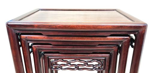 ORIENTAL HARDWOOD NEST OF FOUR COFFEE TABLES - ADDITIONAL PHOTO 7