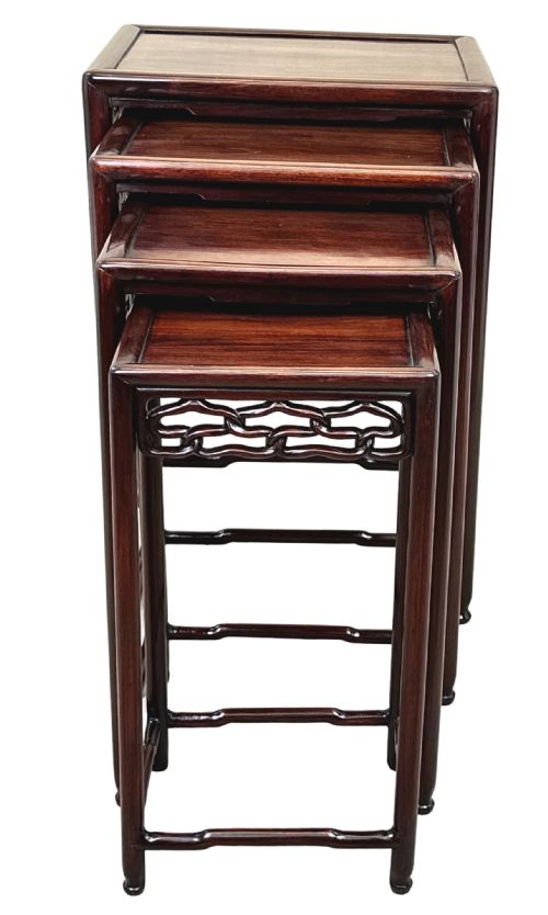 ORIENTAL HARDWOOD NEST OF FOUR COFFEE TABLES - ADDITIONAL PHOTO 10