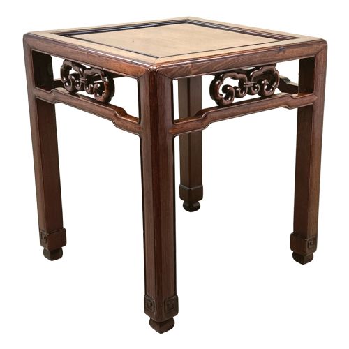 ORIENTAL HARDWOOD SQUARE COFFEE TABLE STAND - ADDITIONAL PHOTO 2