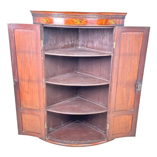 18TH CENTURY MAHOGANY BOW CORNER CUPBOARD - ADDITIONAL PHOTO 6