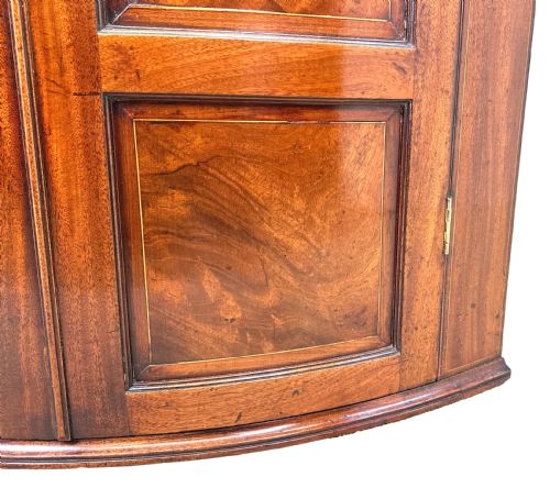 18TH CENTURY MAHOGANY BOW CORNER CUPBOARD - ADDITIONAL PHOTO 7