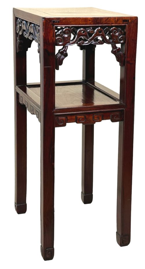 ORIENTAL HARDWOOD TWO TIER LAMP TABLE - ADDITIONAL PHOTO 2