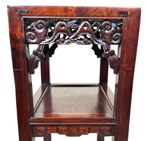 ORIENTAL HARDWOOD TWO TIER LAMP TABLE - ADDITIONAL PHOTO 4